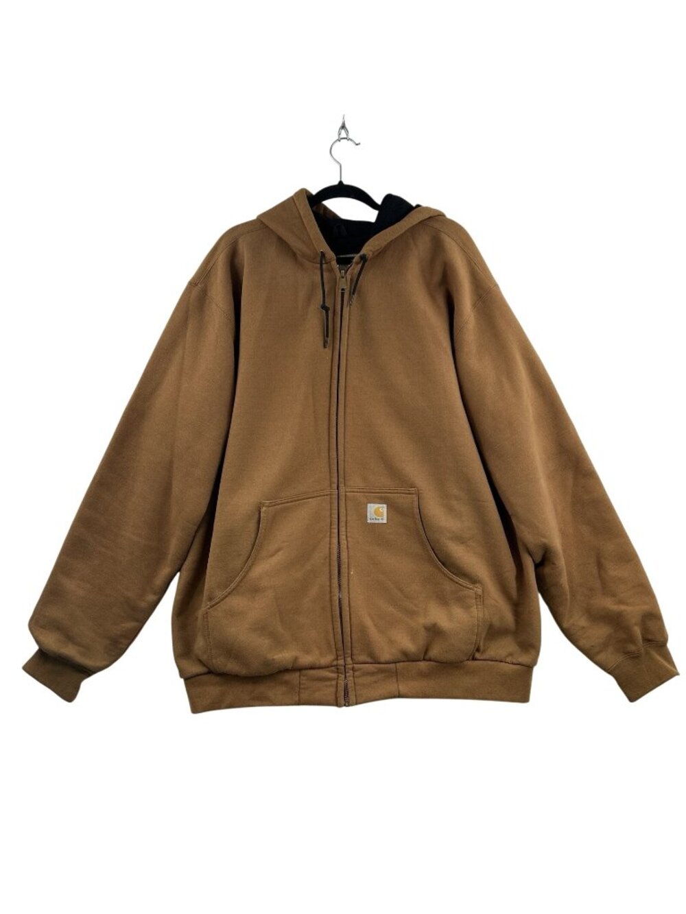 Carhartt Jacket Hooded Lined Work Wear Tan Men's Size XL Tall J149 BRN